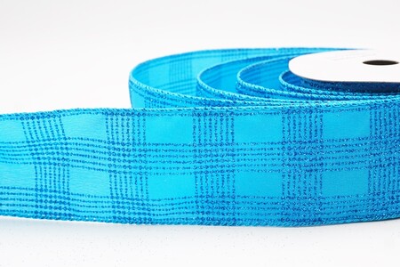 Lt. Blue  Classic Plaid Check Wired Ribbon_KW0467GC-12-213